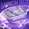 Purple cartoon children's lunch box portable sealed lunch box Specification image
